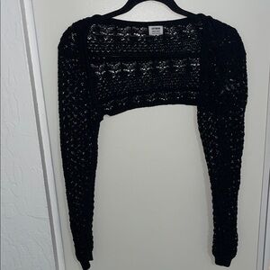 Cotton:On Black Open-Knit Shrug or Cropped Arm Sweater | XS/S